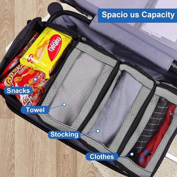 Olosar Suitcase Organizer, Travel Luggage Organizer Portable Hanging Travel Shelves Collapsible Hanging Packing Cubes for Carry on Suitcase - Image 2