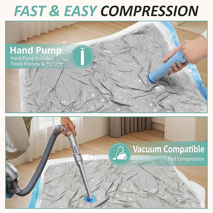 Cozy Essential Vacuum Storage Bags, 80% Compression Vacuum Seal Space Saver Plastic Packaging Bags for Clothes, Blankets, Pillow, Bedding, Comforters, Sealer Clothing Storage,12 Medium - Image 6