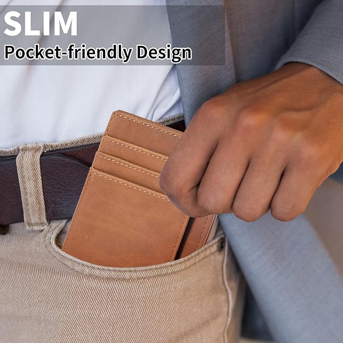 Chelmon Slim Wallet for Men, Minimalist Front Pocket RFID Blocking Credit Card Holder - Image 5