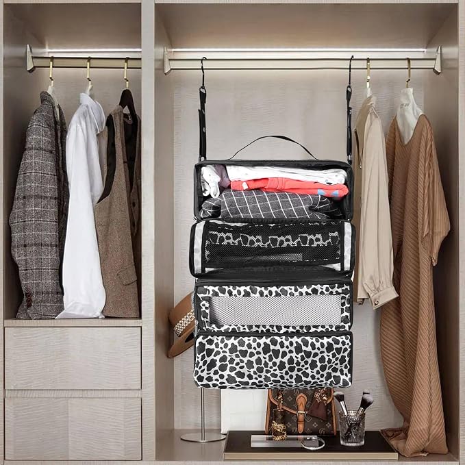 Olosar Suitcase Organizer, Travel Luggage Organizer Portable Hanging Travel Shelves Collapsible Hanging Packing Cubes for Carry on Suitcase - Image 7