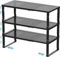 Expandable Spice Rack & Kitchen Cabinet Organizer - Stackable, Adjustable Shelves for Cabinets, Countertops, Cupboards & Pantries(3 Packs/Large/Black) by Unknown
