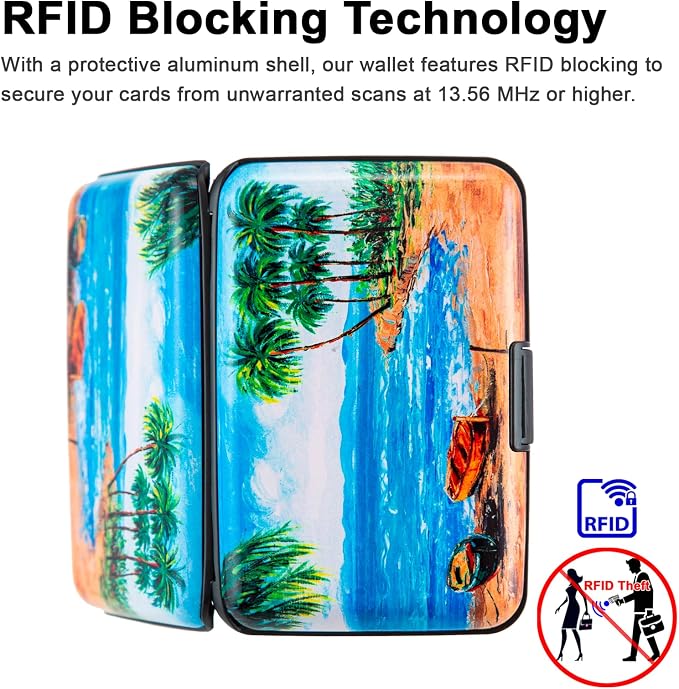 Credit Card Holder Small RFID Blocking Wallet Business Metal Slim Mini Aluminum Hard Case for Women Men - Image 3