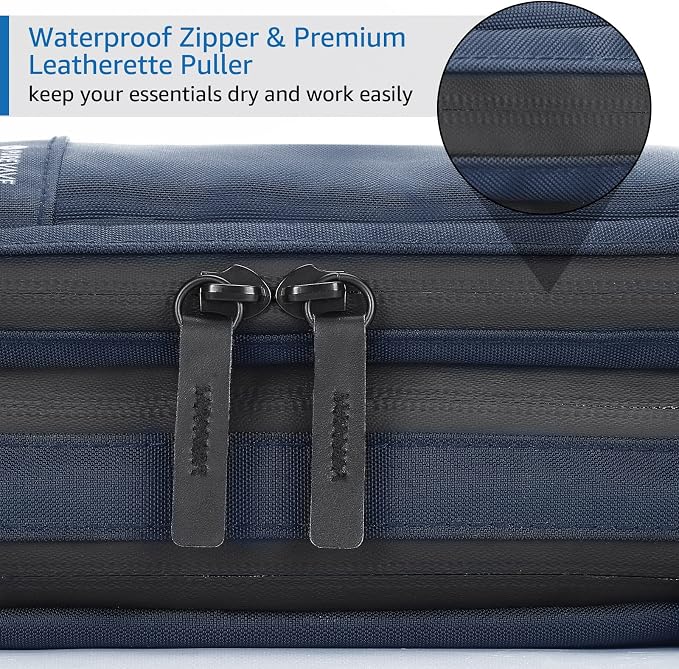 Purevave Compact Mens Toiletry Travel Bag Hanging, Mens Dopp Kit for Travel Waterproof, Wash Pouch Blue | Minimalist compact design with multiple pockets, saves space in luggage and bathrooms - Image 6