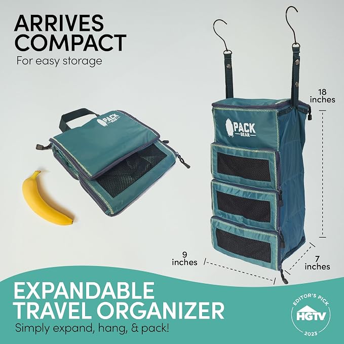 Hanging Carry-On Organizer - Our Standard Hanging Luggage Organizer Fits Any Carry On - Our Packing Cubes For Travel Use Mesh Windows to Make Finding Clothes Easy (Green, S) - Image 9