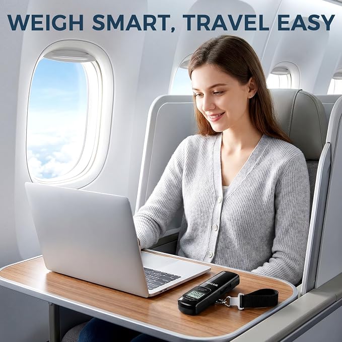 BAGAIL Digital Luggage Scale, 110lbs Hanging Baggage Scale with Backlit LCD Display, Portable Suitcase Weighing Scale, Travel Luggage Weight Scale with Hook, Strong Straps for Travelers - Image 7