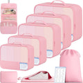 BAGAIL 9 Set Packing Cubes with Packing List Luggage Packing Organizers for Travel Accessories (Pink) by BAGAIL