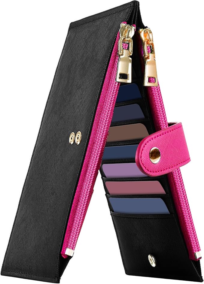 Travelambo RFID Wallet Women Bifold Multi Card Wallet Case with Zipper Pocke Credit Card Holder for Women by Travelambo