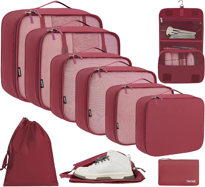 BAGAIL 6 Set/8 Set/10 Set Packing Cubes Various Sizes Packing Organizer for Travel Accessories Luggage Carry On Suitcase by BAGAIL