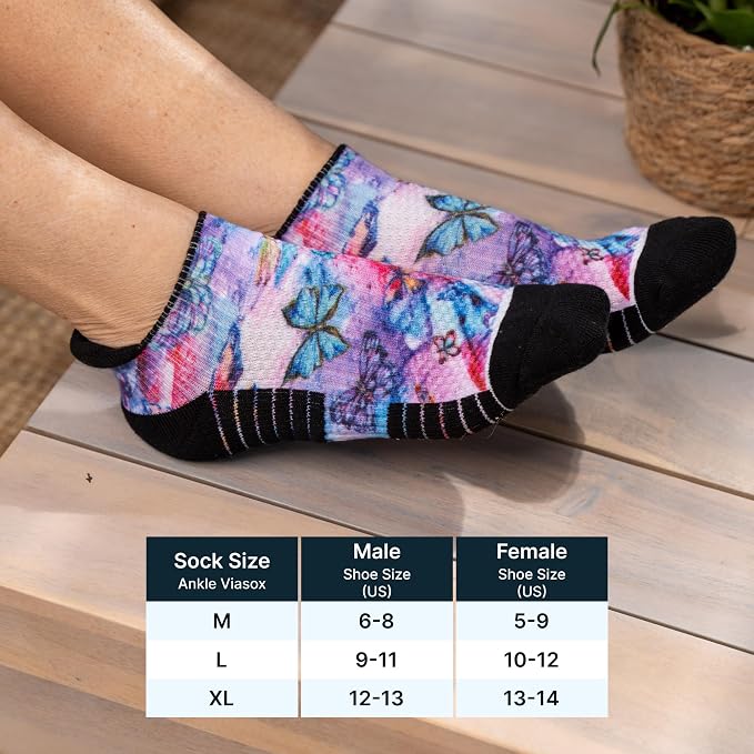 Viasox Ankle Compression Socks for Women & Men, 14 mmHg Support Improves Circulation, Extra Cushioned - Image 7