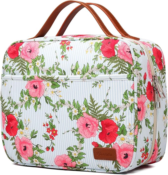 Hanging Travel Toiletry Bag,Large Capacity Cosmetic Travel Toiletry Organizer for Women with 4 Compartments & 1 Sturdy Hook,Perfect for Travel/Daily Use/Christmas by Bosidu