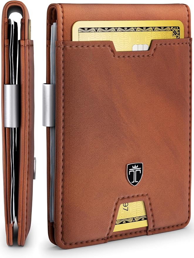TRAVANDO Mens Wallet with Money Clip AUSTIN RFID Blocking Bifold Credit Card Holder for Men with Gift Box by TRAVANDOWallets