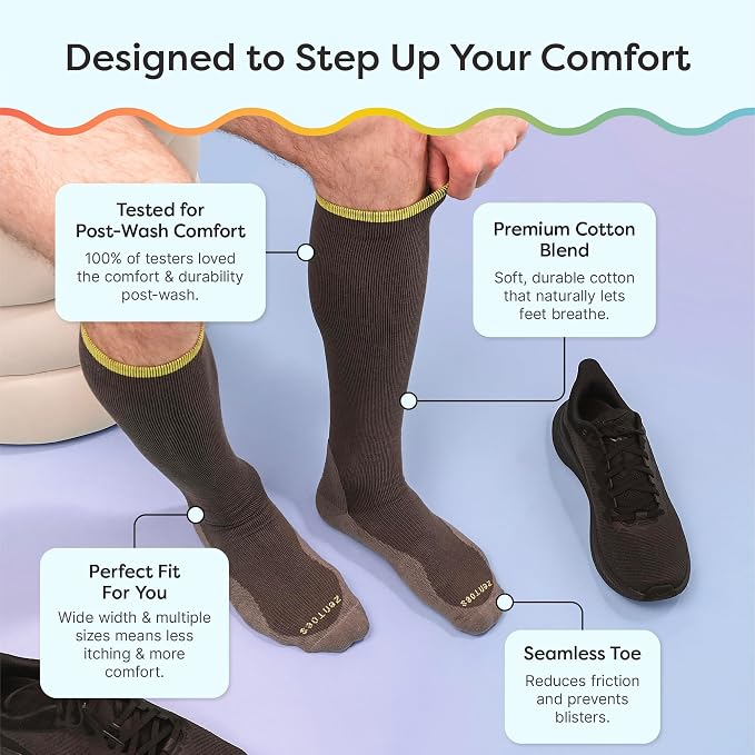 ZenToes Compression Socks for Women & Men, Knee High Socks with Targeted Cushioning - Image 5