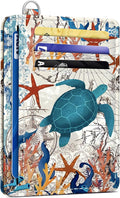SEAVILIA Small Credit Card Holder for Women, Slim RFID Blocking Wallet | Cute Mini ID Card Case, Thin Minimalist Pocket Wallet, Gift for Girls, Sea Turtle by seavilia