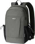 ECOHUB Mini Anti-Theft RFID Backpack for Women and Men, Water-Resistant, Lightweight Travel Daypack with iPad Sleeve, Key Holder, 9 Pockets, Daily Short Trips, Grey | 10L RFID Blocking Backpack for Men Lightweight&Small Daypack with 9 Pockets,Water Res... by ECOHUB
