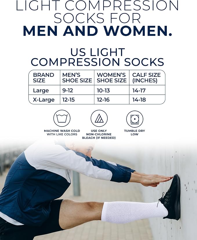 Pembrook® Light Compression Socks for Men & Women - 3 Pairs | 8-15 mmhg Compression Dress Socks for Men | Support Socks - Image 6