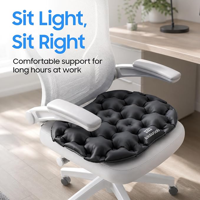 Portable Inflatable Seat Cushion, Ergonomic Pad with TPU and Soft Lycra Fabric, Foldable Lightweight Travel Cushion for Outdoor Use, Quick Inflation & Deflation Design with Storage Pouch - Image 7