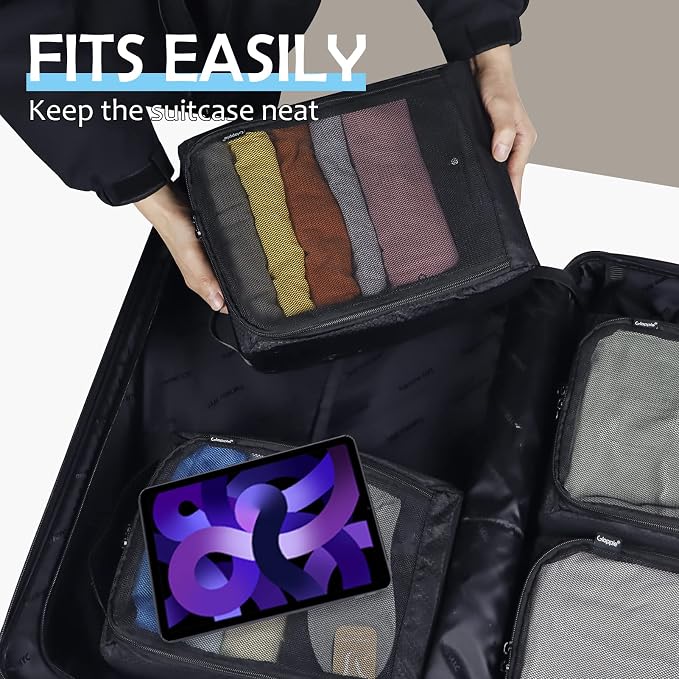 Gloppie 4-Pack Packing Cubes for Luggage - Organizer Suitcase Bags Set - Carry On Travel Accessories - Image 5