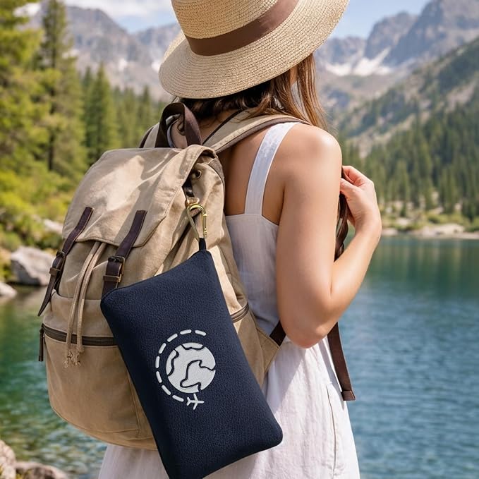 Travel Blanket and Pillow Compact – 4-in-1 Soft Fleece Airplane Blanket with Bag Pillowcase, Neck Pillow, Eye Mask & Earplugs, Lightweight Portable Flight Blanket 60"x43" (Navy) - Image 3