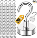 DIYMAG Magnetic Hooks 200pcs 30lbs Cruise Essentials 2026 Magnet Hook | Neodymium Heavy Duty Strong Magnets Hanging Ship Cabins Refrigerator Fridge Classroom Beach Vacation Kitchen Grills Home Tool by DIYMAG