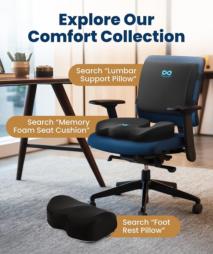 Everlasting Comfort Doctor Recommended Memory Foam Seat Cushion for Office Chairs & Car - Ergonomic Office Desk Accessories - Cushions for Tailbone Pain Relief, Sciatica (Gray, Large) - Image 8