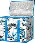 BALEINE 1Pk Insulated Reusable Grocery Bags, Collapsible Cooler Bag for Groceries, Heavy Duty Large Insulated Bag (16''x9''x13'', Island Breeze) by BALEINE