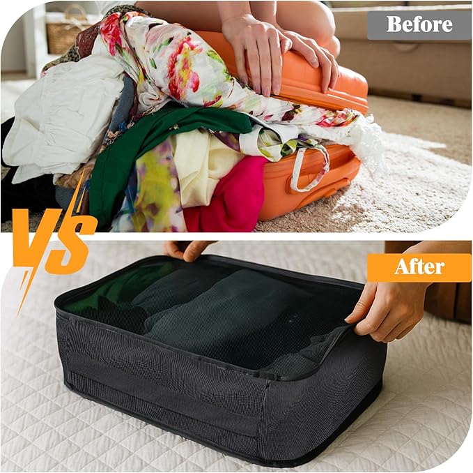 12 Pcs Packing Cubes for Suitcase Travel Luggage Bags Bulk Mesh Organizer Set for Hiking Camping Backpacking Clothes Accessories - Image 4