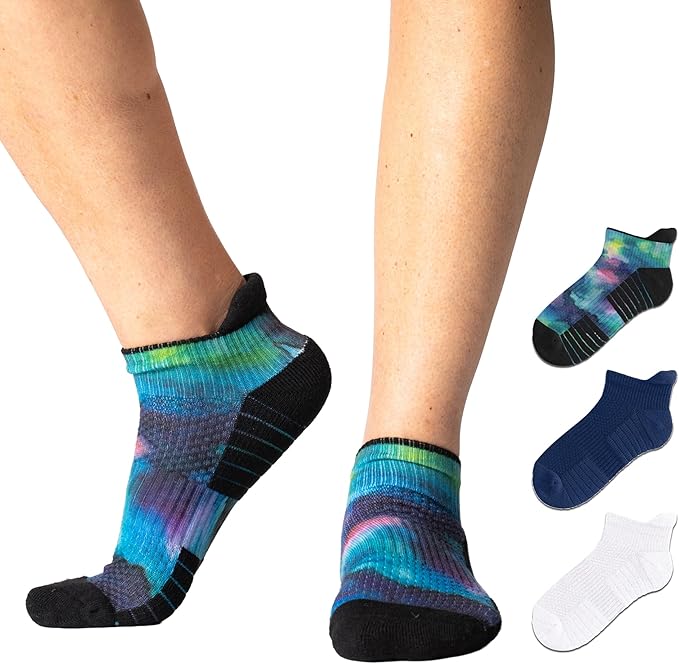 Viasox Ankle Compression Socks for Women & Men 3 Pack, 14 mmHg Support Improves Circulation, Extra Cushioned by Viasox
