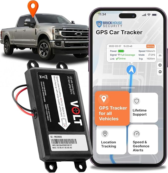 Brickhouse Security Livewire Volt GPS Tracker for Vehicles, Hardwired | Subscription Required, GPS Tracker with Real Time Tracking, Geofencing, Speed Alerts, Waterproof, Car Tracker, Wired to Car by BrickHouseSecurity