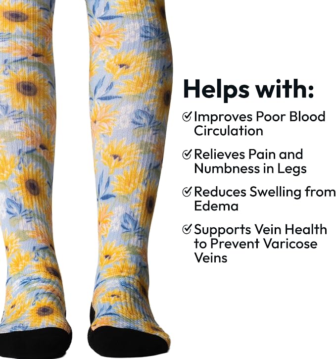 Viasox Compression Socks for Women and Men, Knee High Socks 12-15 mmhg Circulation Support for Flight, Travel, Daily - Image 3