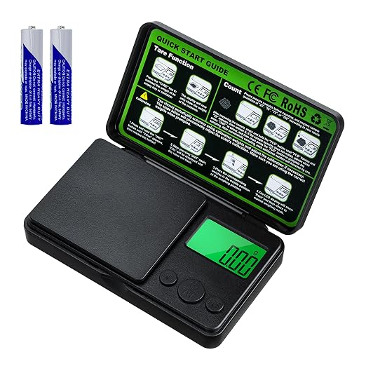 Mcbazel Digital Pocket Gram Scale 500g x 0.01g High Precision Mini Kitchen Scale with LCD Display for Food, Jewelry, Coin, Coffee, Grains, Powder Medicine by Mcbazel