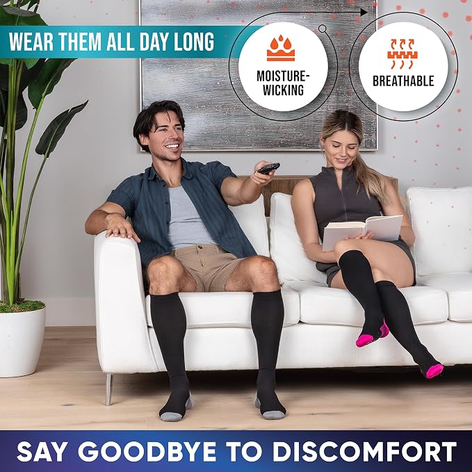 Compression Socks for Women & Men 20-30 mmHg – Circulation Support for Nurses, Travel, Flight, Running & Everyday Wear - Image 7