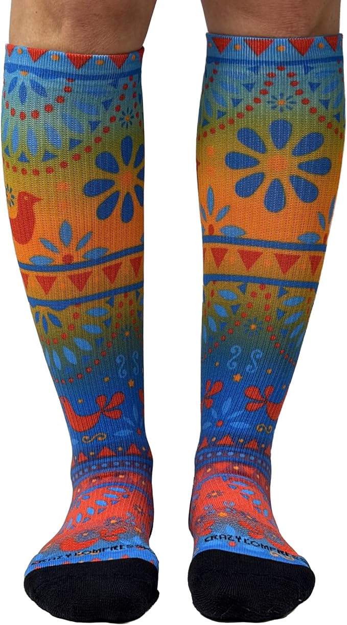 Crazy Compression Socks, Comfortable Support Socks for Recovery, Travel, Hiking, and Long-Hour Comfort w/Fun Designs by CrazyCompression