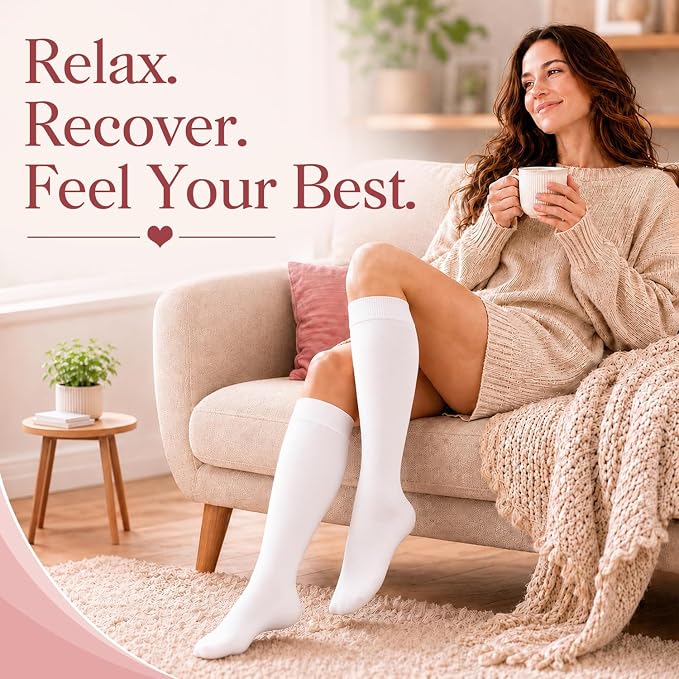 4 Pairs-Compression Socks for Women&Men Circulation-Best Support for Nurses,Running,Athletic - Image 3