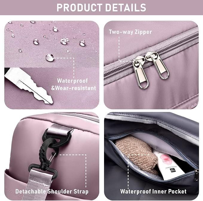 NPBAG Women Travel Duffel, Multi Functional Large Expandable Weekender Carry-on Tote, Gym Workout Overnight Bag, Mommy Hospital Bag for Labor and Delivery - Image 5