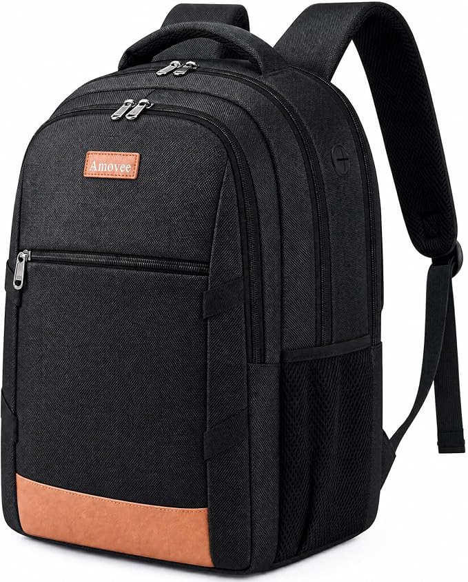 Business Laptop Backpack 17.3 Inch, Water Resistant Travel Computer Bag with Luggage Strap, Anti-Theft Work Backpack for Women & Men, Airline Approved Carry-On for Office College & Commute by Unknown