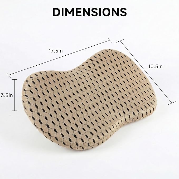 Livtribe Car Seat Cushion - Memory Foam Seat Pad for Sciatica & Lower Back Pain Relief - Driving Cushion with Breathable Mesh Cover - Road Trip Essentials for Drivers (3D Beige) - Image 3