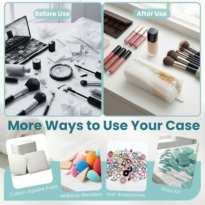 Cotton Pad Swab Travel Case, 2-in-1 Waterproof Organizer, VISFRESH (Clear) - Image 6