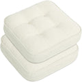 GOFORIT Memory Foam Cushion，Square Seat Cushions for Dining Chairs,Non-Slip Chair Pads with Removable Cover, 16'' x 16'', 2 Pack,Off White by Unknown