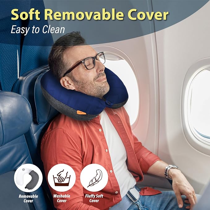 TREKOLOGY Travel Neck Pillow for Plane - Premium Airplane Neck Pillow for Sleeping - Ultimate Neck Support for Long Flights - Best Rated Travel Pillow, Comfortable Neck Rest for Airplane & Travel - Image 2
