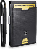 TRAVANDO Money Clip Wallet - RFID Protected Bifold Wallet for Men for 11 Cards - including Gift Box (Black & Chess) by TRAVANDOWallets