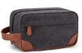 Vorspack Canvas Travel Toiletry Bag for Men, Medium, Dark Grey | Water-Resistant Travel Bag for Toiletries, Large Capacity, Organized Compartment, Suitable for Shaving, Grooming, Accessories by Vorspack
