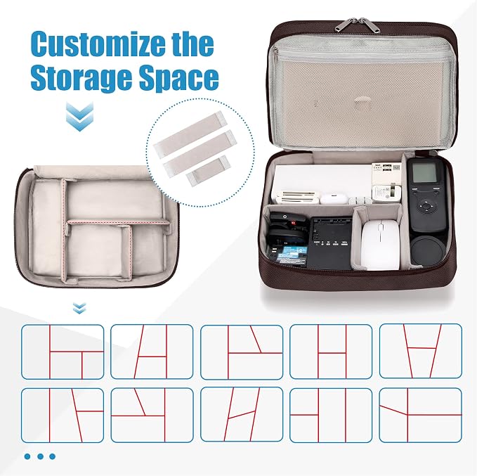 SELLYFELLY Electronics Travel Organizer, Double Layer Cable Organizer Bag Watreproof Electronics Accessories Storage Bag for Cord, Charger, Phone, Power Bank, Kindle, Hard Drive - Image 5