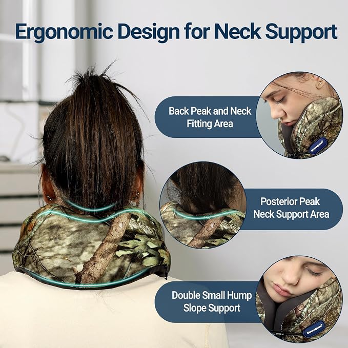 Season Guard Travel Neck Pillow for Airplane Car Flight - Dual-Core Memory Foam Pain Relief Pillows for Sleep - Best Traveling Essential Accessories for Rest - Head Cushion for Women Adult Kids - Image 5