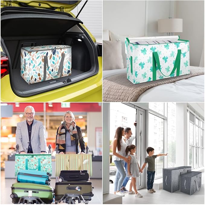 BALEINE 4-Pack Oversized Moving Bags with Reinforced Handles, Heavy-Duty Storage Tote for Clothes, Moving Supplies (Mosaic, 4-Pack) - Image 3