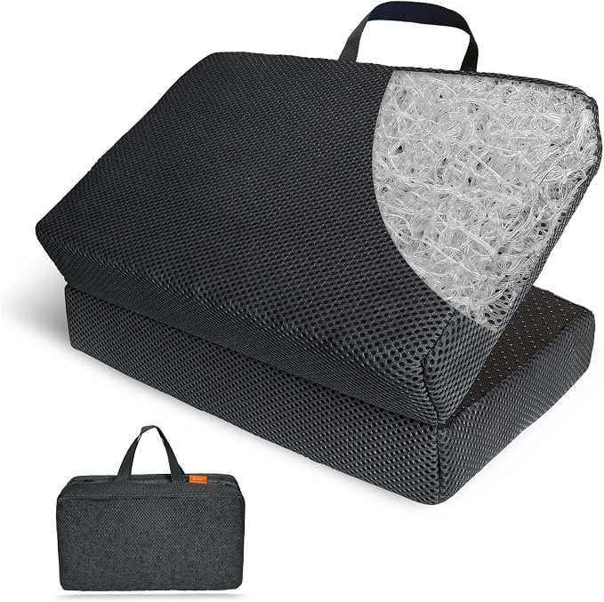Portable Seat Cushion for Stadium Breathable Foldable Seat Cushion for Airplane,Bleacher,Office Chair,Black by Sojoy