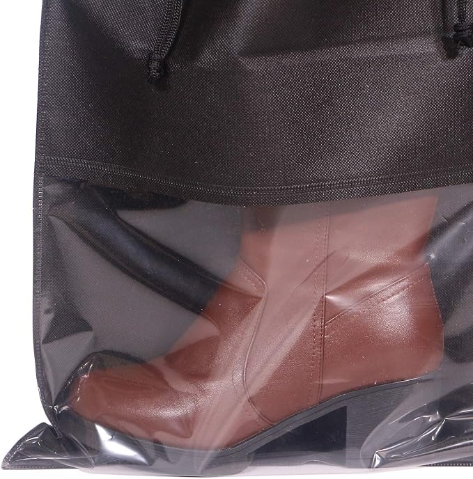 DIOMMELL 12 Pack Tall Boot Bags for Travel Non-Woven with Rope for Women Large Shoe Protector Cover Storage Organizers Pouch - Image 3