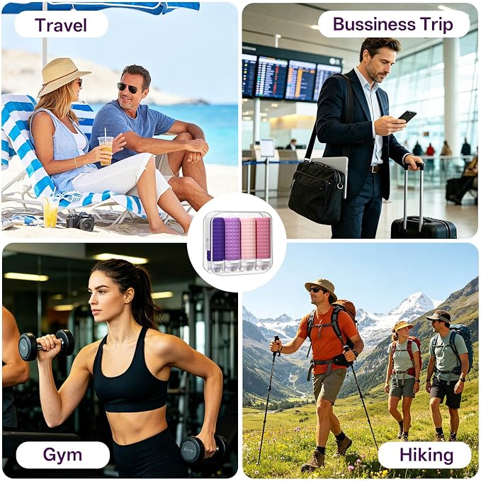 Travel Bottles for Toiletries, TSA Approved Travel Size Containers with Silicone Bottle Covers, Leak Proof Silicone Shampoo Bottles, Small Toiletry Containers for Shampoo Conditioner Lotion - Image 9