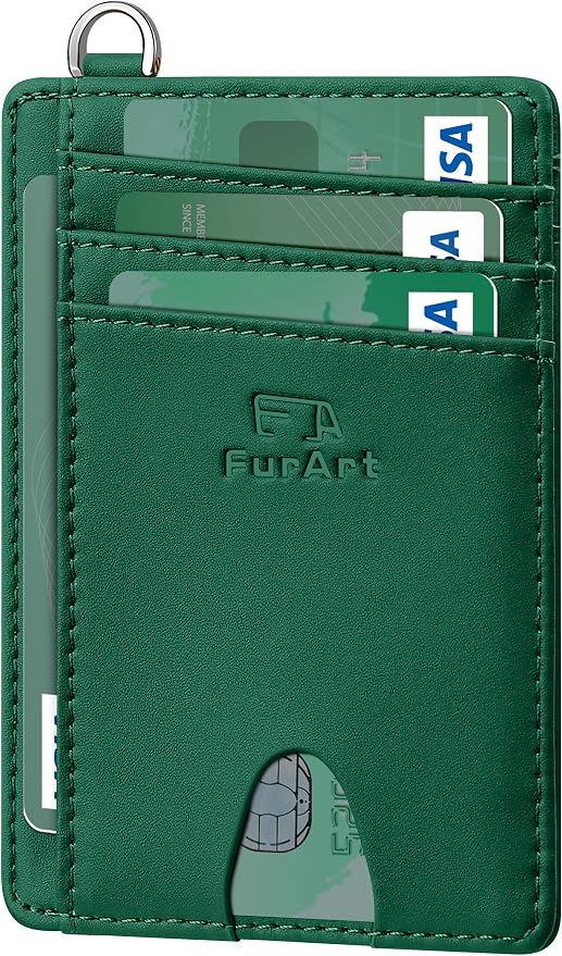 FurArt Slim Minimalist Wallet RFID Credit Card Holder for Men | slim minimalist compact rfid id window thin by FurArt