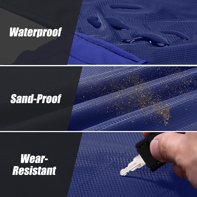 Odoland Sandproof Beach Blanket, Waterproof Portable Mat with Carry Pouch | 43.3“x27.5” Quick Drying & Foldable Lightweight Sand Free Beach Mat Tarp for Hiking, Camping, Travel, Blue - Image 4