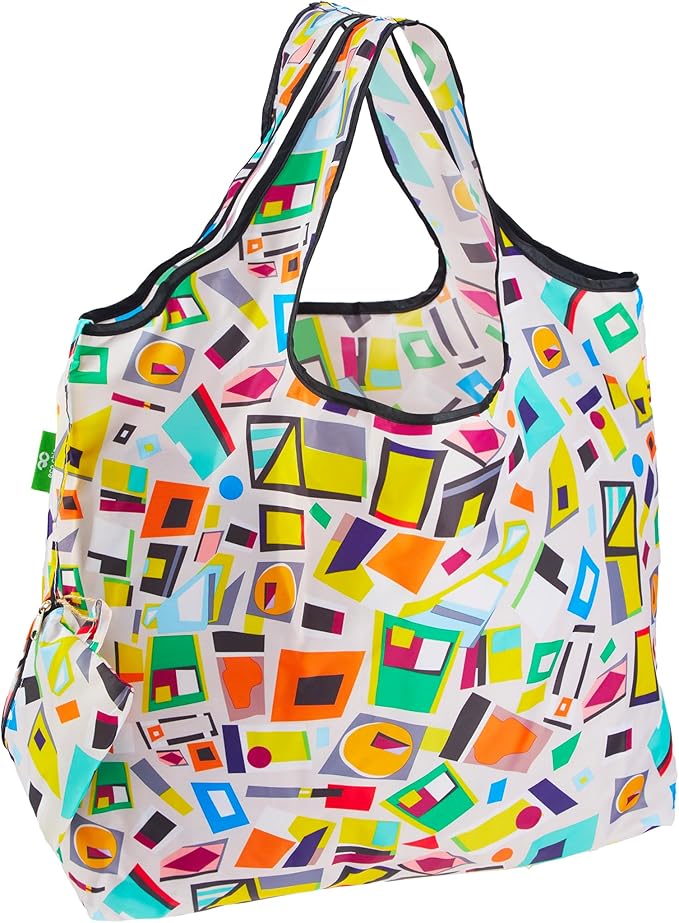 ECO CHIC Foldable Reusable Large Grocery Bags - Foldable Grocery Bags - Lightweight, Recycled & Reusable Shopping Bag - Waterproof, Packable Tote Fitting in Fine Grocery Bag Carrier by ECOCHIC